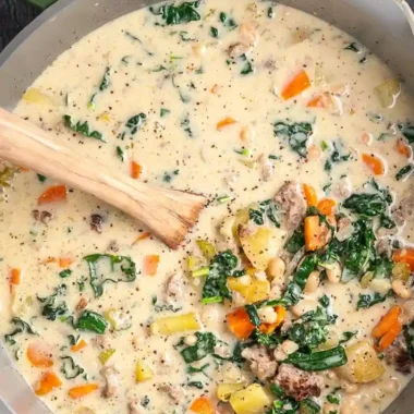 High Protein Chicken Italian Sausage and White Bean Soup