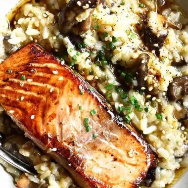 Japanese Style Risotto with Seared Salmon