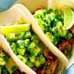 Jerk Grilled Salmon Tacos with Avocado Pineapple Salsa