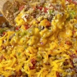 Cheesy Taco Beef and Cauliflower Rice Skillet
