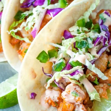 Zesty Sriracha Shrimp Tacos with Lime Cabbage Slaw