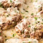 Savory Baked Ground Beef Steaks with Mushroom Gravy