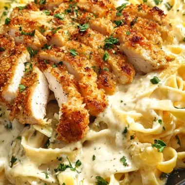 Crispy Chicken Fettuccine Alfredo