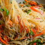 No Cook Noodle Salad with a Tangy Dressing