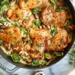 Creamy One Pot Chicken and Mushroom Orzo