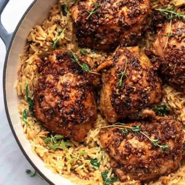 One Pan Greek-Style Chicken and Orzo