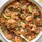 One Pot Garlic Butter Shrimp and Orzo