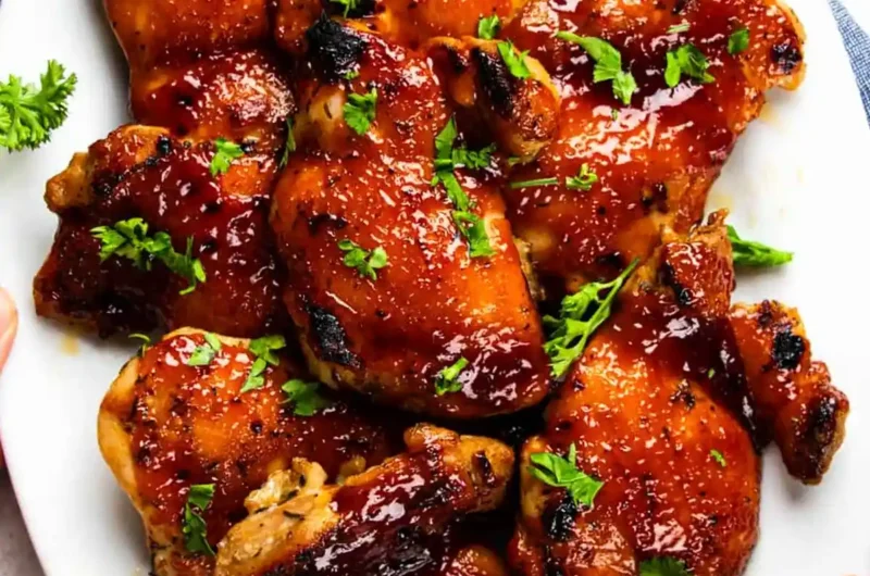 Oven Baked BBQ Boneless Chicken Thighs