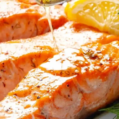Crispy Pan Seared Salmon with Lemon Garlic Butter