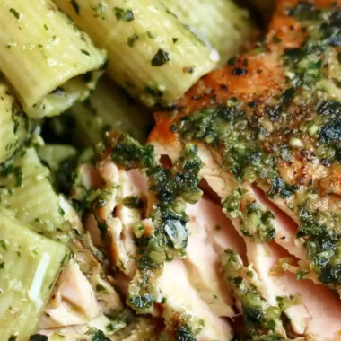 Pan-Seared Salmon with Basil Pesto Butter