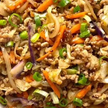 Quick Ground Chicken Egg Roll Bowl