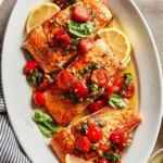 Salmon with Zesty Tomato Lemon Sauce
