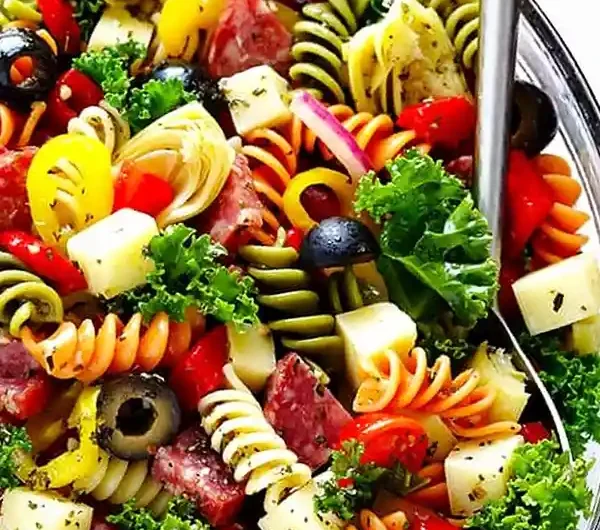 Rainbow Antipasto Pasta Salad