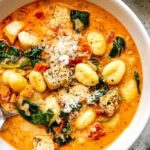 Creamy Sun-Dried Tomato Chicken and Gnocchi Soup