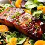 Asian Salmon Salad with Ginger Soy Dressing