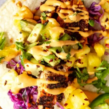 Spiced Salmon Tacos with Pineapple Avocado Salsa