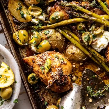 Sheet Pan Honey Garlic Chicken and Feta Potatoes