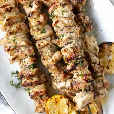 Zesty Yogurt Marinated Chicken Shish Kabobs