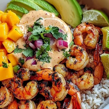 Tropical Shrimp and Avocado Bowls with Mango Salsa