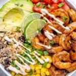 Zesty Shrimp Burrito Bowl with Cauliflower Rice
