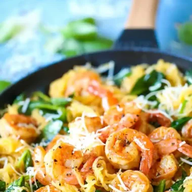 Garlic Butter Shrimp with Spaghetti Squash