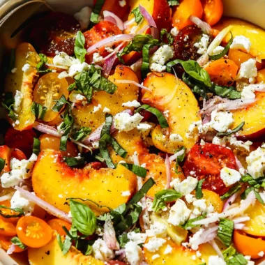 Peach Feta Salad With Tomatoes