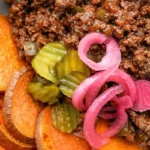 Savory Sloppy Joe Bowls with Roasted Sweet Potatoes