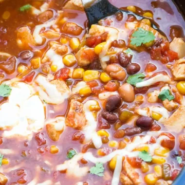 Easy Slow Cooker Chicken Taco Soup
