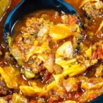 Slow Cooker Spicy Cabbage Beef Soup