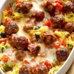 Spaghetti Squash Meatball Casserole