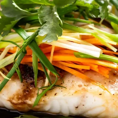 Steamed Fish with Ginger and Soy Sauce