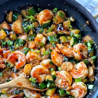 Shrimp and Zucchini Stir Fry with Maple Teriyaki