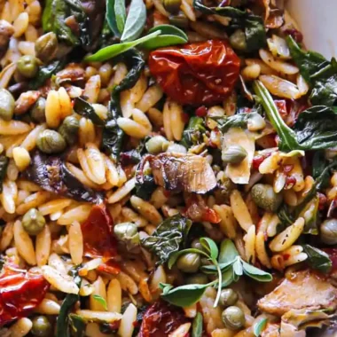 Sun-Dried Tomato and Spinach Orzo