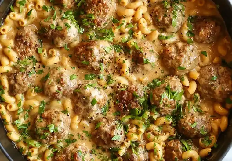 Creamy Swedish Meatball Pasta