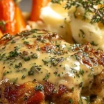 Creamy Herb Chicken with Mashed Potatoes and Glazed Carrots