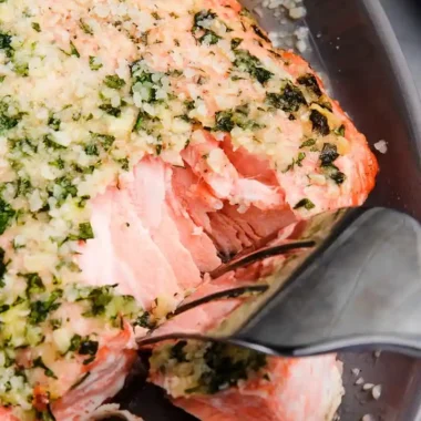 Garlic Butter Salmon with Parmesan Crust
