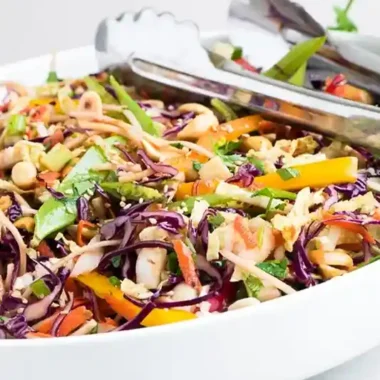 Asian Coleslaw with Creamy Peanut Dressing