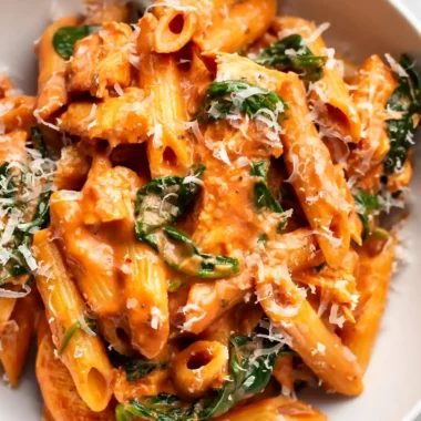 Creamy Tomato Spinach Chicken Pasta