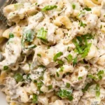 Creamy Tuna Macaroni Salad with Tangy Pickles