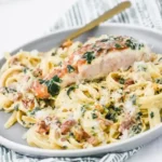 Tuscan Salmon Fettuccine Alfredo