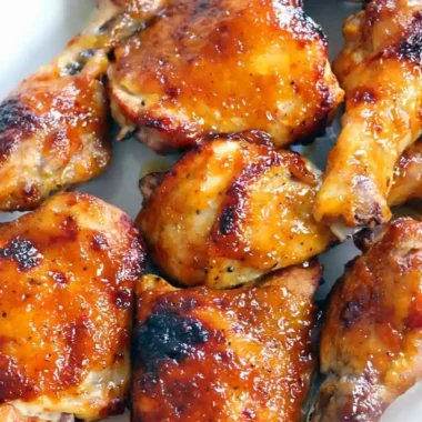 Crispy Oven Baked BBQ Chicken with Sticky Glaze