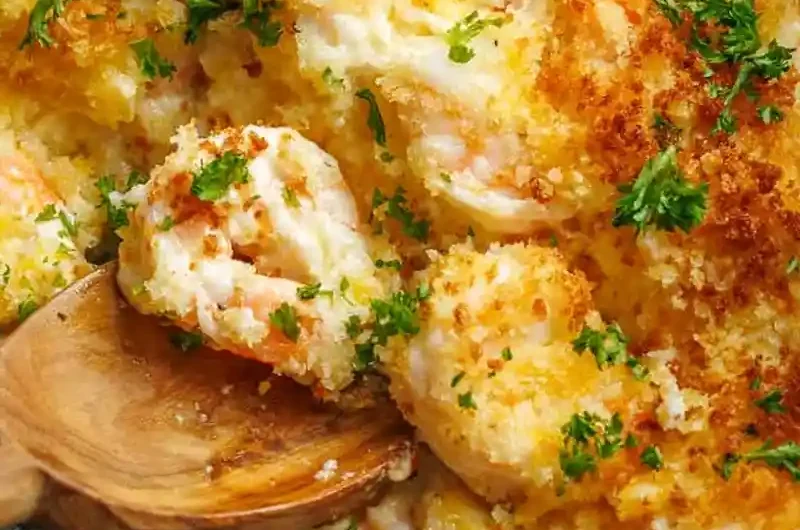 Cheesy Baked Shrimp Casserole with Panko Topping