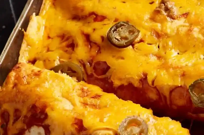 Creamy Beef and Cheese Enchiladas with Flour Tortillas
