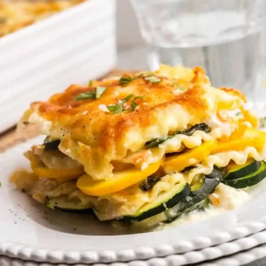 Vegetable Lasagna with Alfredo Sauce