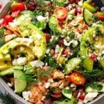 Avocado Smoked Salmon Salad with Dijon Honey Vinaigrette