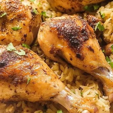 One-Pot Baked Chicken Legs and Savory Rice