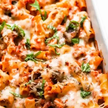 Cheesy Baked Ziti with Ricotta and Meat Sauce