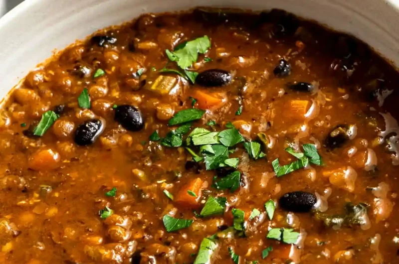 Hearty Black Bean and Lentil Soup