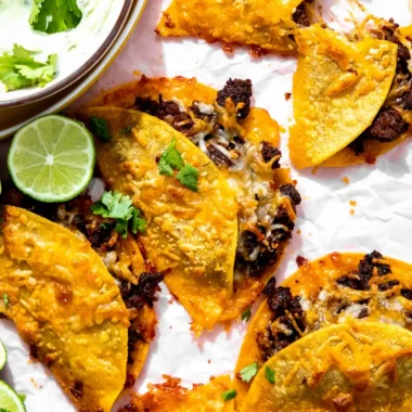 Crispy Cheesy Beef Sheet Pan Tacos