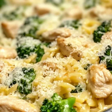 Creamy Chicken and Broccoli Orzo One-Pot Meal